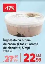 Carrefour Înghețată cu aromă de cacao și sos cu aromă de ciocolată, Simpl Ofertă