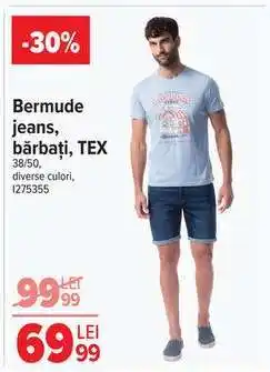 Carrefour Bermude jeans bărbați, TEX Ofertă