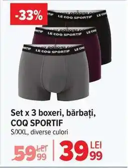Carrefour Set x 3 boxeri, bărbați, COQ SPORTIF Ofertă