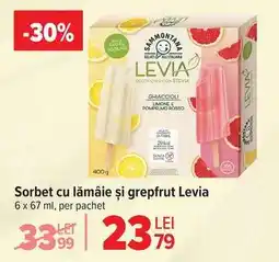 Carrefour Sorbet cu lămâie și grepfrut Levia Ofertă