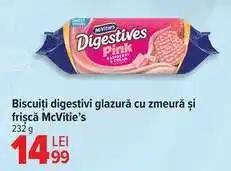 Carrefour Biscuiți digestivi glazură cu zmeură și frișcă McVitie’s Ofertă