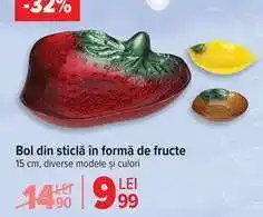 Carrefour Bol din sticlă în formă de fructe Ofertă