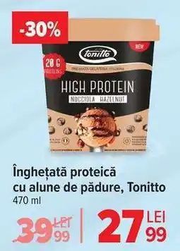 Carrefour Înghețată proteică cu alune de pădure, Tonitto Ofertă