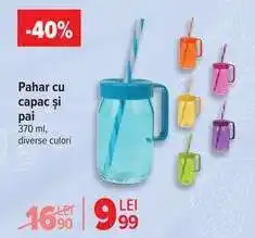 Carrefour Pahar cu capac și pai Ofertă