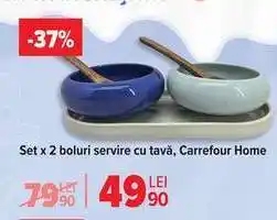 Carrefour Set x 2 boluri servire cu tavă, Carrefour Home Ofertă