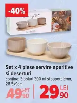 Carrefour Set x 4 piese servire aperitive și deserturi Ofertă