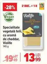 Carrefour Specialitate vegetală felii, cu aromă de cheddar Violife Ofertă