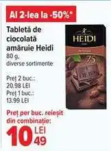 Carrefour Tableta de ciocolată amăruie Heidi Ofertă