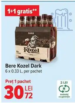 Carrefour Bere Kozel Dark Ofertă