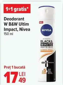 Carrefour Deodorant W B&W Ultim Impact, Nivea 150 ml Ofertă