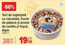 Carrefour Tort de înghețată cu ciocolată, fructe de pădure și arome de vanilie și frișcă, Alpin Ofertă