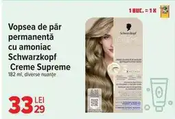 Carrefour Vopsea de păr permanentă cu amoniac Schwarzkopf Creme Supreme Ofertă