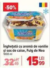Carrefour Înghețată cu aromă de vanilie și sos de caise, Fulg de Nea Ofertă
