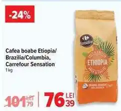 Carrefour Cafea boabe Etiopia/Brazilia/Columbia, Carrefour Sensation Ofertă