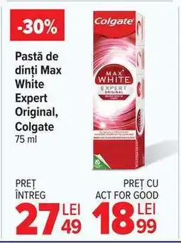 Carrefour Pastă de dinți Max White Expert Original, Colgate 75 ml Ofertă