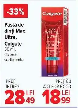 Carrefour Pastă de dinți Max Ultra, Colgate Ofertă