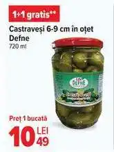 Carrefour Castraveți 6-9 cm în oțet Defne 720 ml Ofertă