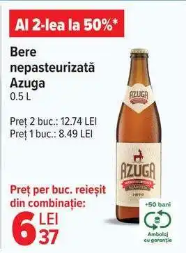 Bere nepasteurizată Azuga 0.5 L