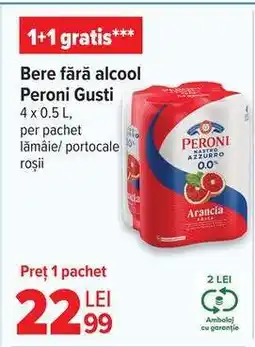 Carrefour Bere fără alcool Peroni Gusti Ofertă