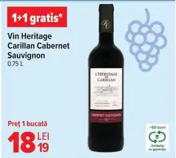 Carrefour Vin Heritage Carillan Cabernet Sauvignon Ofertă