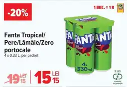 Carrefour Fanta Tropical/Pere/Lămâie/Zero portocale Ofertă