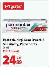 Carrefour Pastă de dinți Gum Breath & Sensitivity Parodontax Ofertă