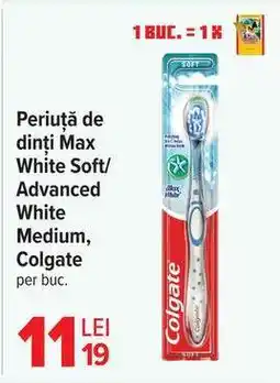 Carrefour Periuță de dinți Max White Soft/Advanced White Medium, Colgate Ofertă