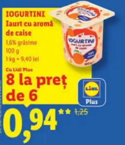 Lidl IOGURTINI Iaurt cu aromă de caise Ofertă