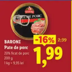 Lidl BARONI Pate de porc Ofertă
