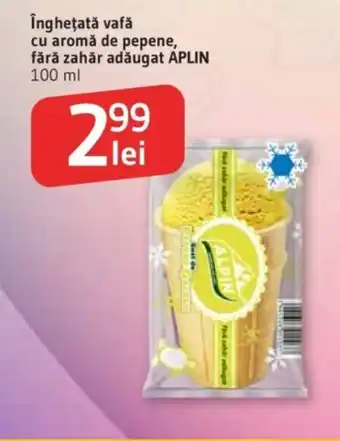 Îngheţată vafǎ cu aromă de pepene, fără zahăr adăugat APLIN