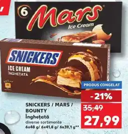 Kaufland SNICKERS / MARS / BOUNTY înghețată Ofertă