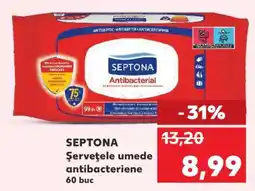 Kaufland SEPTONA Șervețele umede antibacteriene 60 buc Ofertă