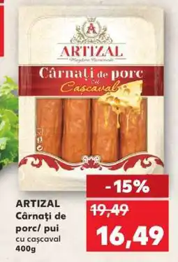Kaufland ARTIZAL Cârnați de porc/pui cu cașcaval 400g Ofertă