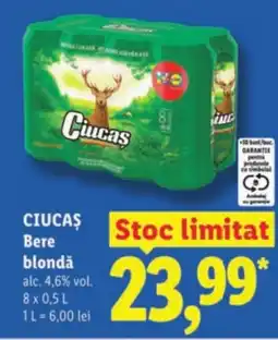 Lidl CIUCAȘ Bere blondǎ Ofertă