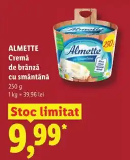 Lidl ALMETTE Cremă de brânză cu smântână Ofertă
