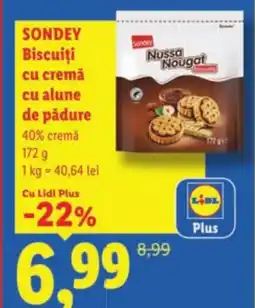 Lidl SONDEY Biscuiţi cu cremă cu alune de pădure Ofertă