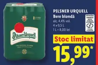 Lidl PILSNER URQUELL Bere blondă Ofertă