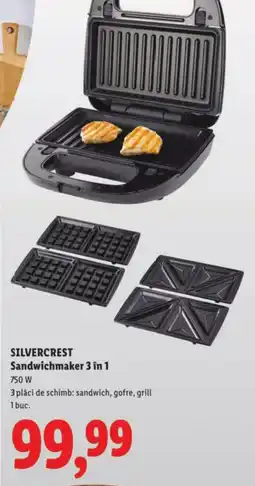 Lidl SILVERCREST Sandwichmaker 3 în 1 Ofertă