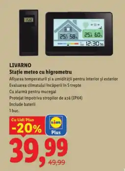 Lidl LIVARNO Stație meteo cu higrometru Ofertă