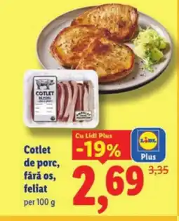 Lidl Cotlet de porc, fără os, feliat Ofertă