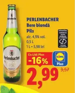 Lidl PERLENBACHER Bere blondǎ Pils Ofertă