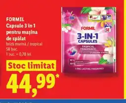 Lidl FORMIL Capsule 3 în 1 pentru mașina de spălat Ofertă