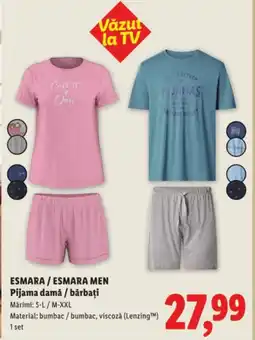 Lidl ESMARA / ESMARA MEN Pijama damǎ/bărbați Ofertă