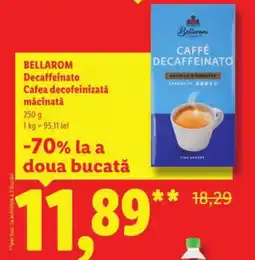 Lidl BELLAROM Decaffeinato Cafea decofeinizatǎ măcinată Ofertă