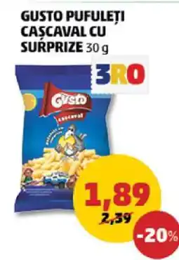 Penny Gusto Pufuleți Cașcaval cu Surprize 30 g Ofertă