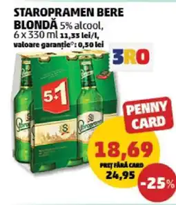 Penny STAROPRAMEN Bere blondă Ofertă