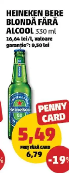 Penny HEINEKEN BERE BLONDĂ FĂRĂ ALCOOL 330 ml Ofertă