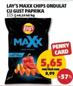 Penny LAY’S MAXX CHIPS ONDULAT CU GUST PAPRIKA Ofertă