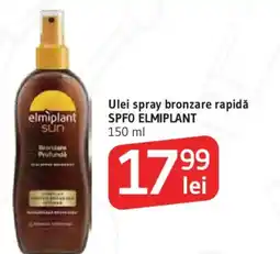 Supeco Ulei spray bronzare rapidă SPFO ELMIPLANT Ofertă
