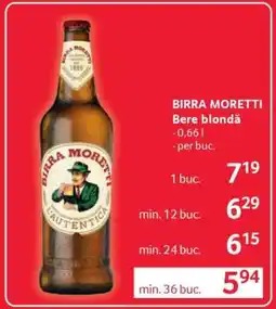 Selgros BIRRA MORETTI Bere blondă Ofertă
